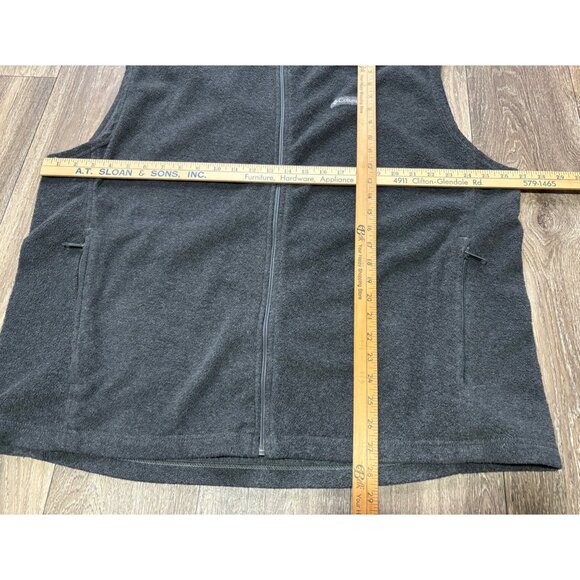 COLUMBIA MENS FLEECE FILL ZIP VEST PLUS SIZE XXL GRAY POCKETS SLEEVELESS - Picture 4 of 6